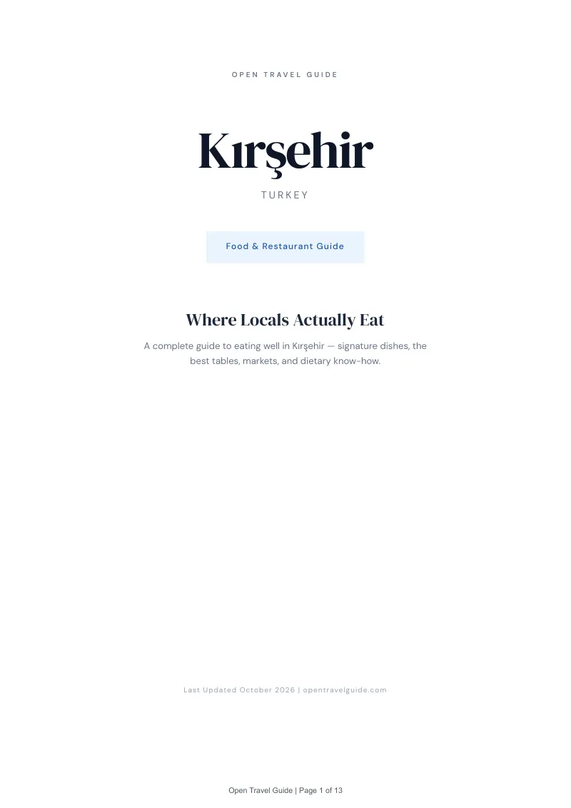 Kırşehir Food & Restaurant Guide: Cover