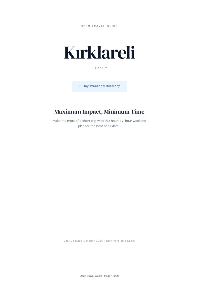 Kırklareli 3-Day Weekend Itinerary: Cover