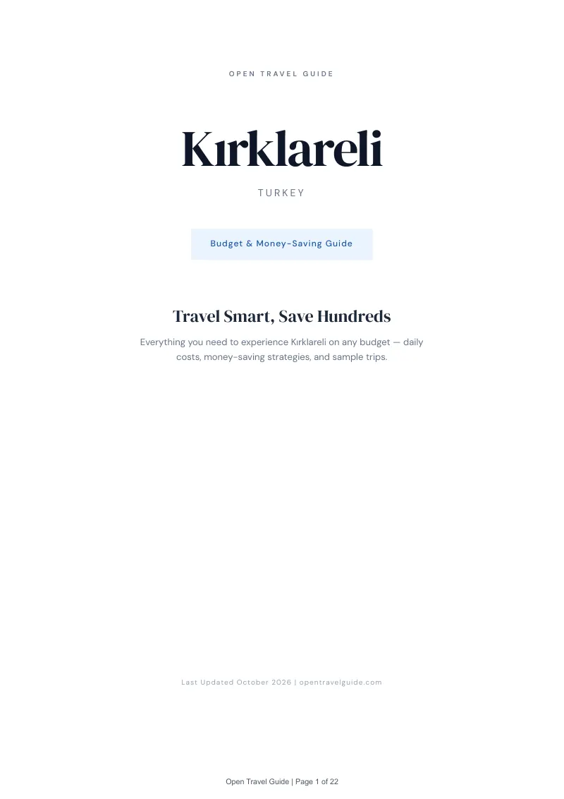 Kırklareli Budget & Money-Saving Guide: Cover