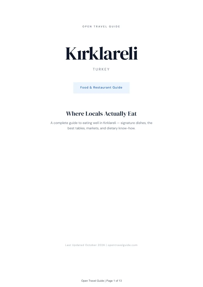 Kırklareli Food & Restaurant Guide: Cover