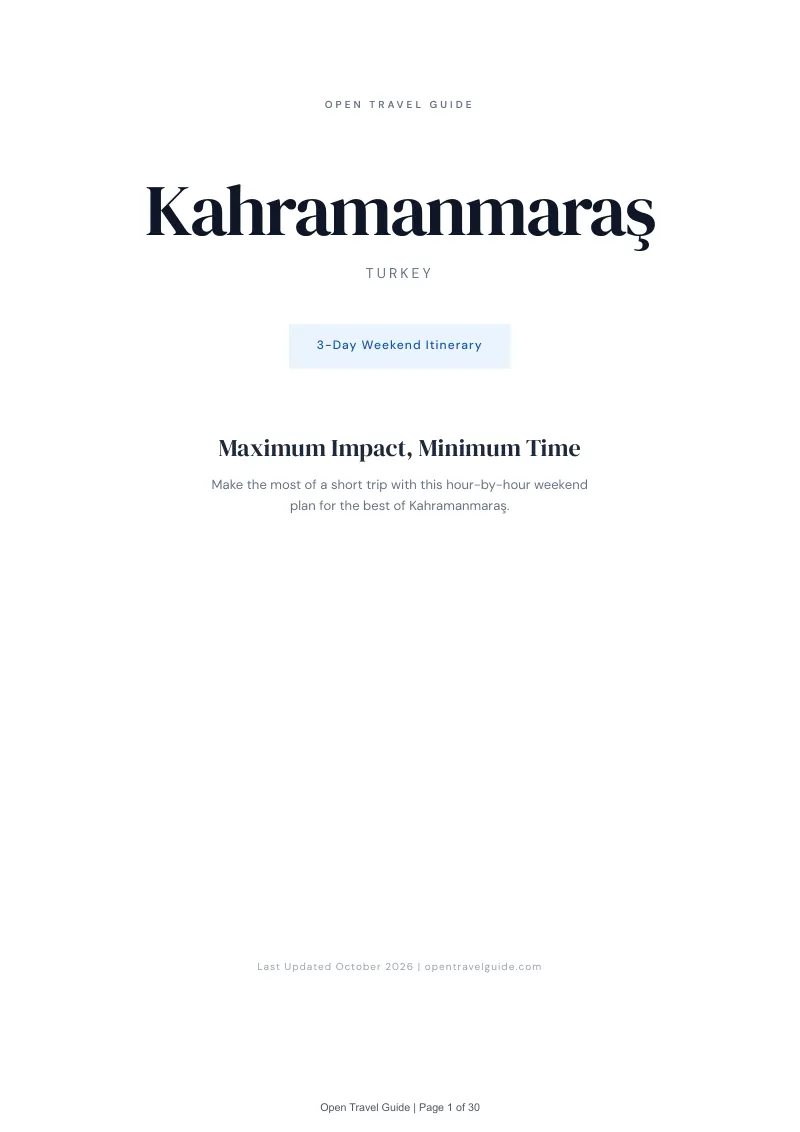 Kahramanmaraş 3-Day Weekend Itinerary: Cover