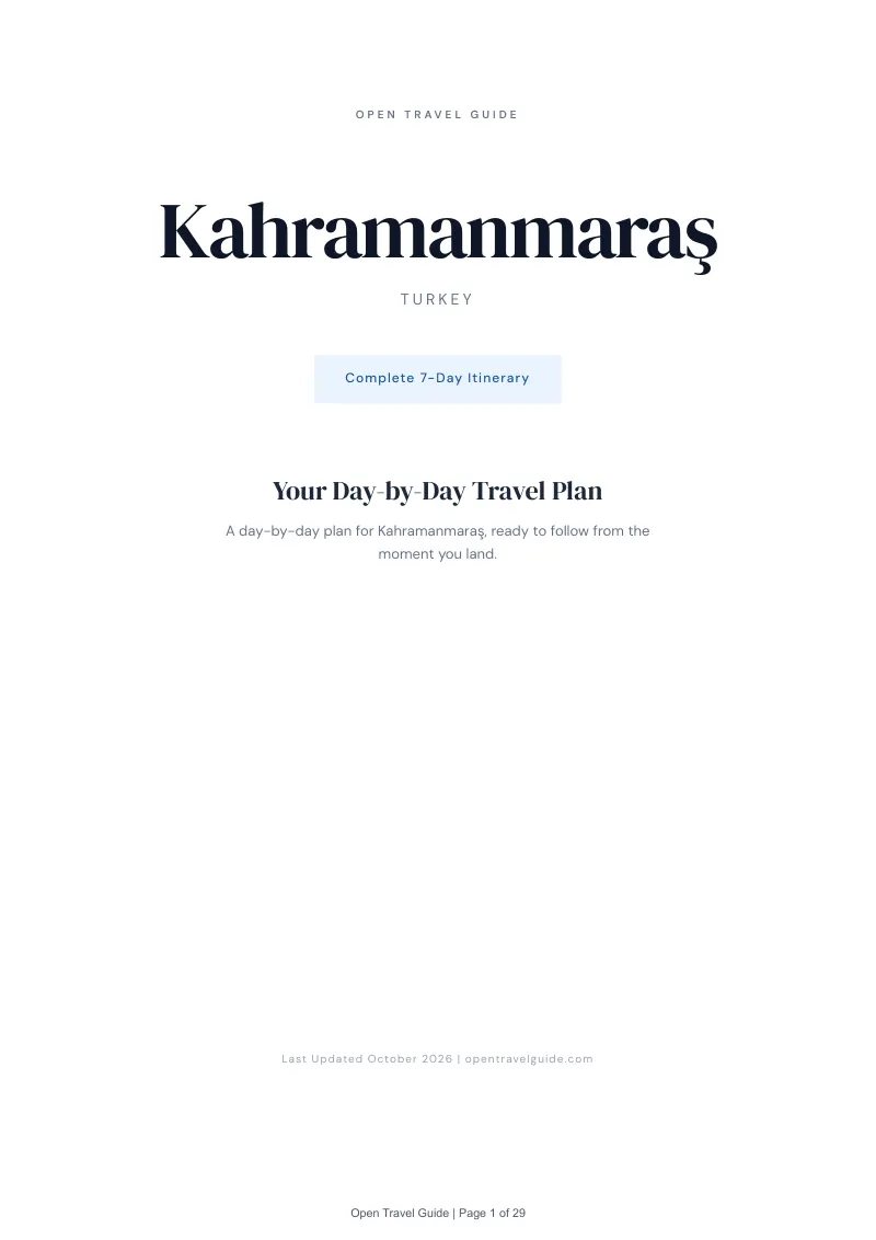 Kahramanmaraş 7-Day Itinerary: Cover