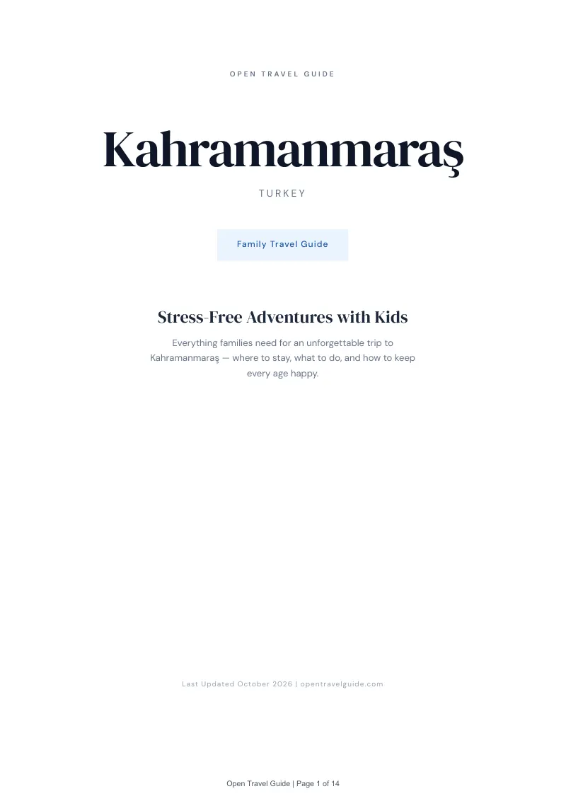 Kahramanmaraş Family Travel Guide: Cover