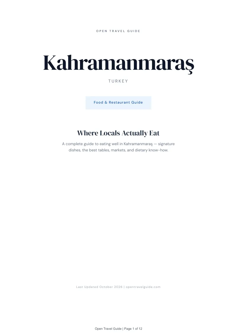 Kahramanmaraş Food & Restaurant Guide: Cover