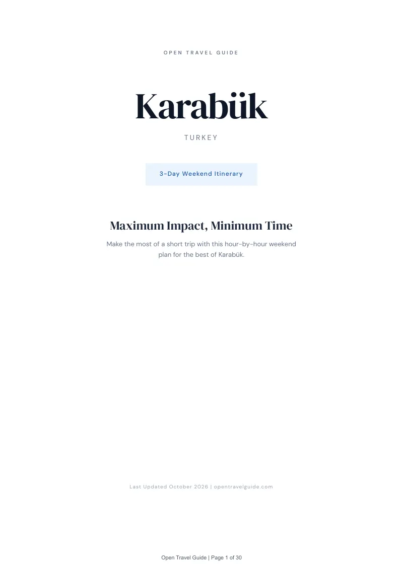Karabük 3-Day Weekend Itinerary: Cover
