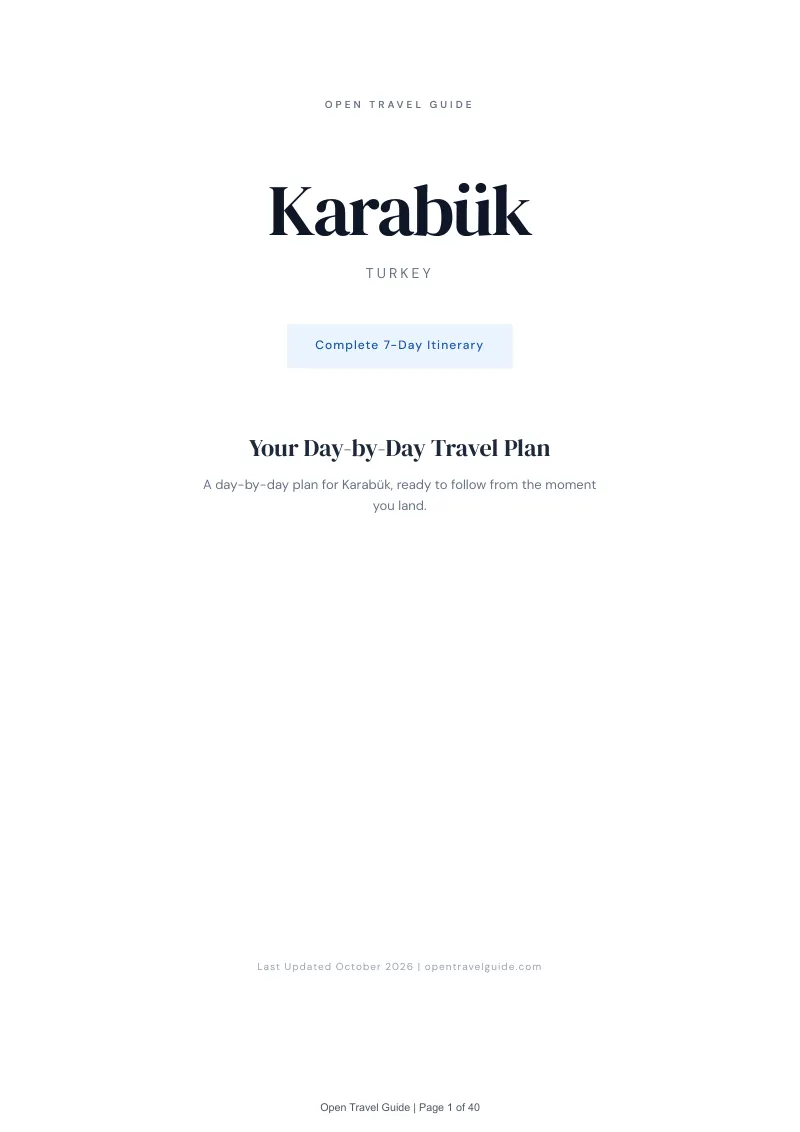 Karabük 7-Day Itinerary: Cover