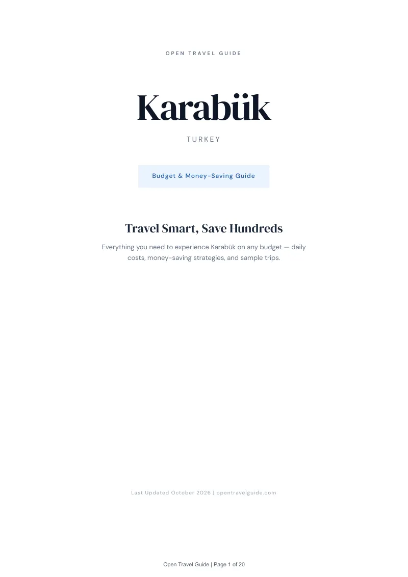 Karabük Budget & Money-Saving Guide: Cover