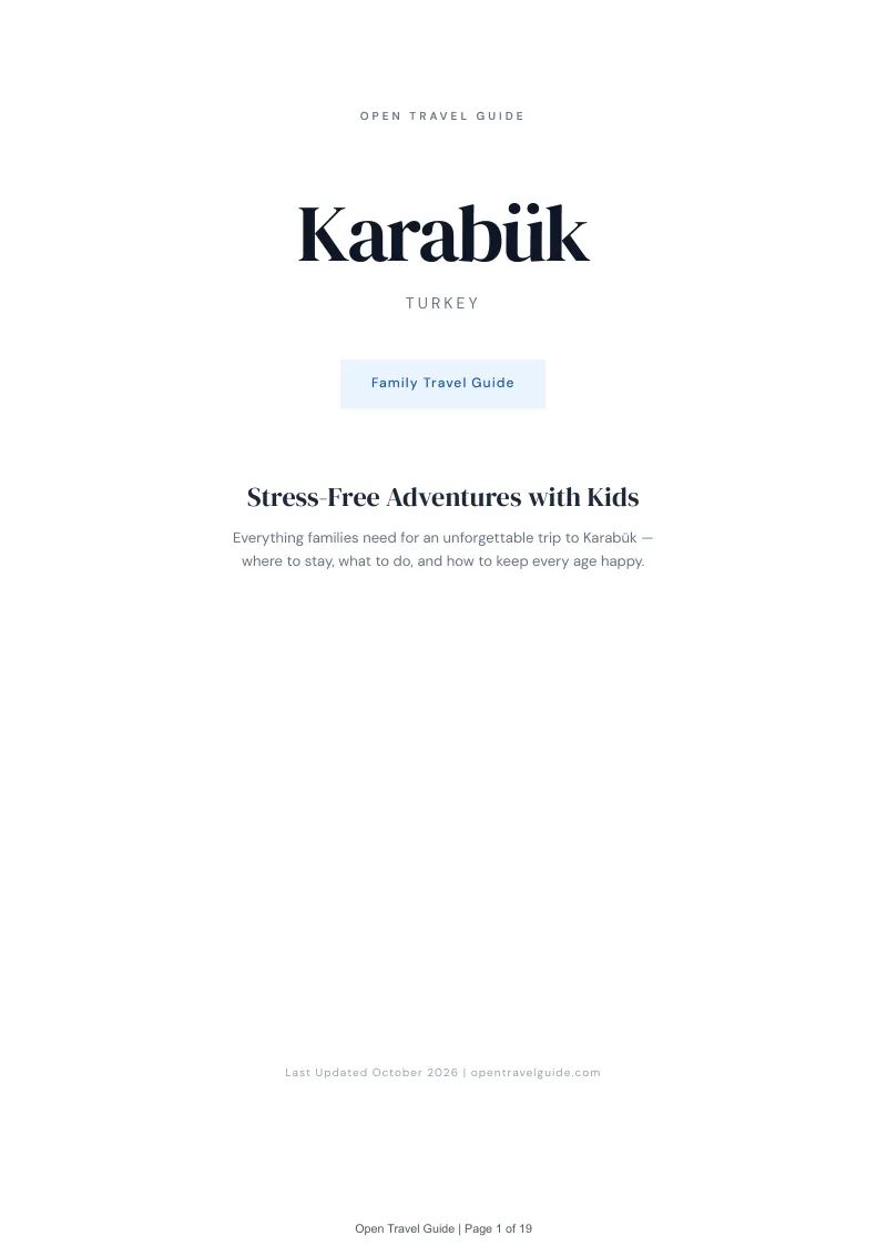 Karabük Family Travel Guide: Cover