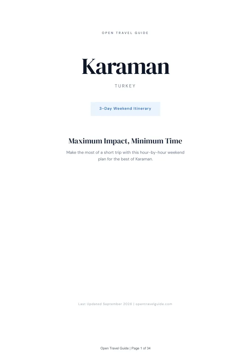 Karaman Complete Travel Bundle: 3-day itinerary · Cover