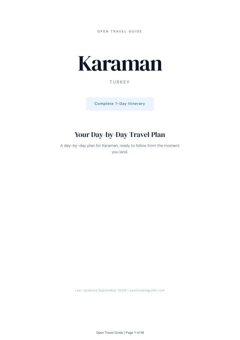 Karaman Complete Travel Bundle: 7-day itinerary · Cover