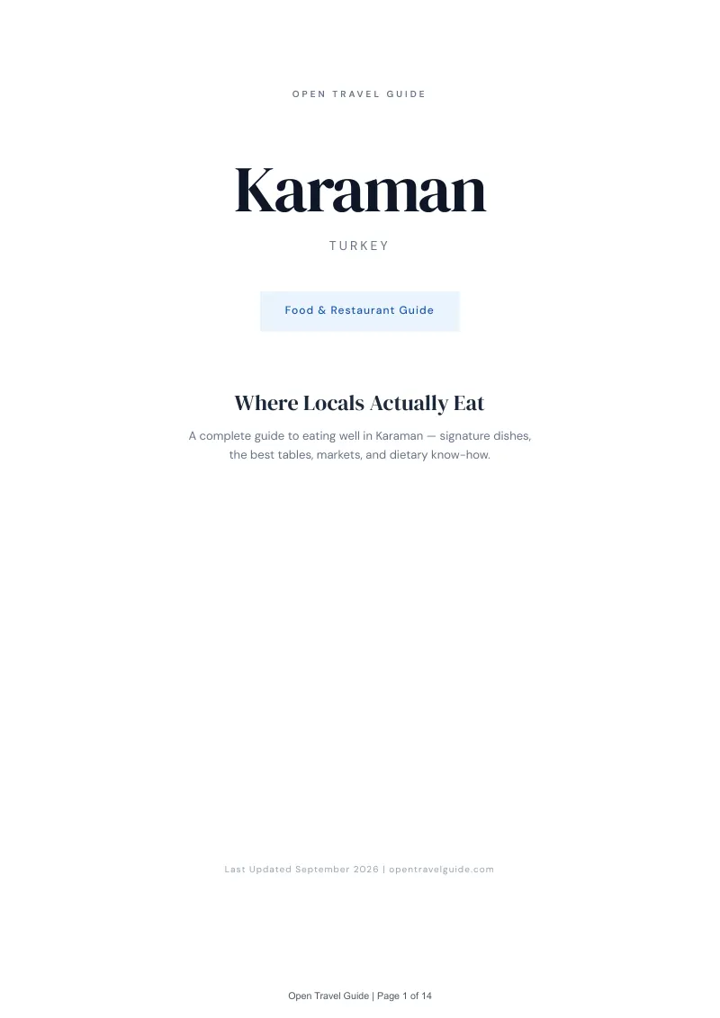 Karaman Complete Travel Bundle: Food guide · Cover