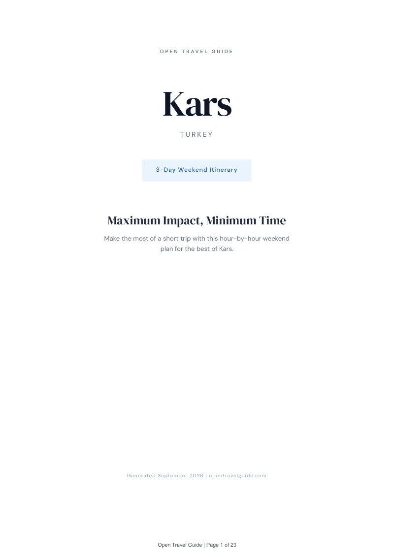 Kars Complete Travel Bundle: 3-day itinerary · Cover