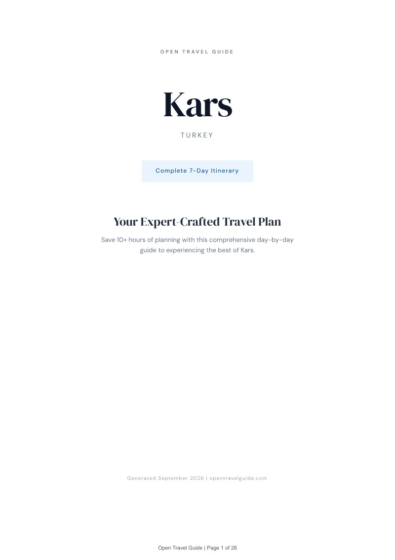 Kars Complete Travel Bundle: 7-day itinerary · Cover