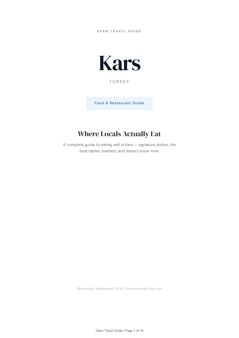 Kars Complete Travel Bundle: Food guide · Cover