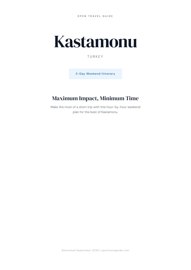 Kastamonu Complete Travel Bundle: 3-day itinerary · Cover