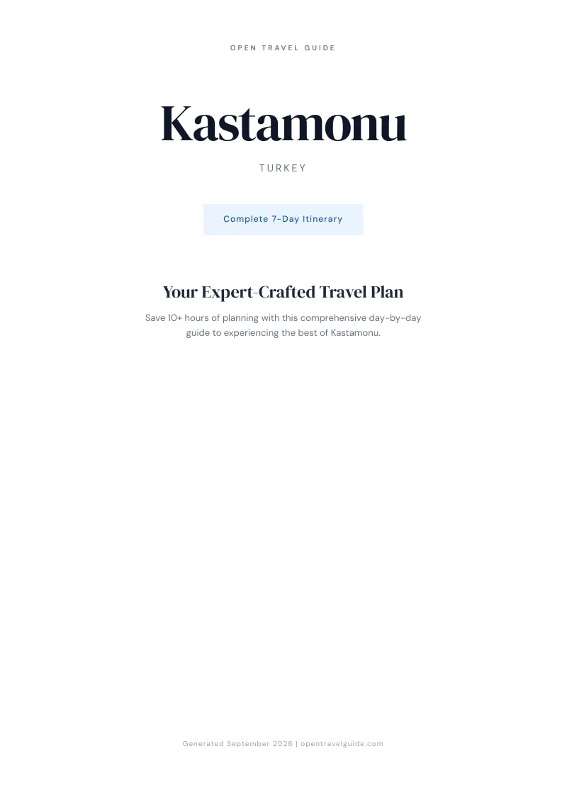 Kastamonu Complete Travel Bundle: 7-day itinerary · Cover