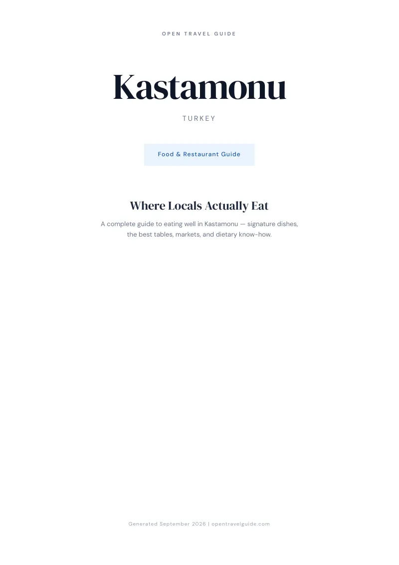 Kastamonu Complete Travel Bundle: Food guide · Cover