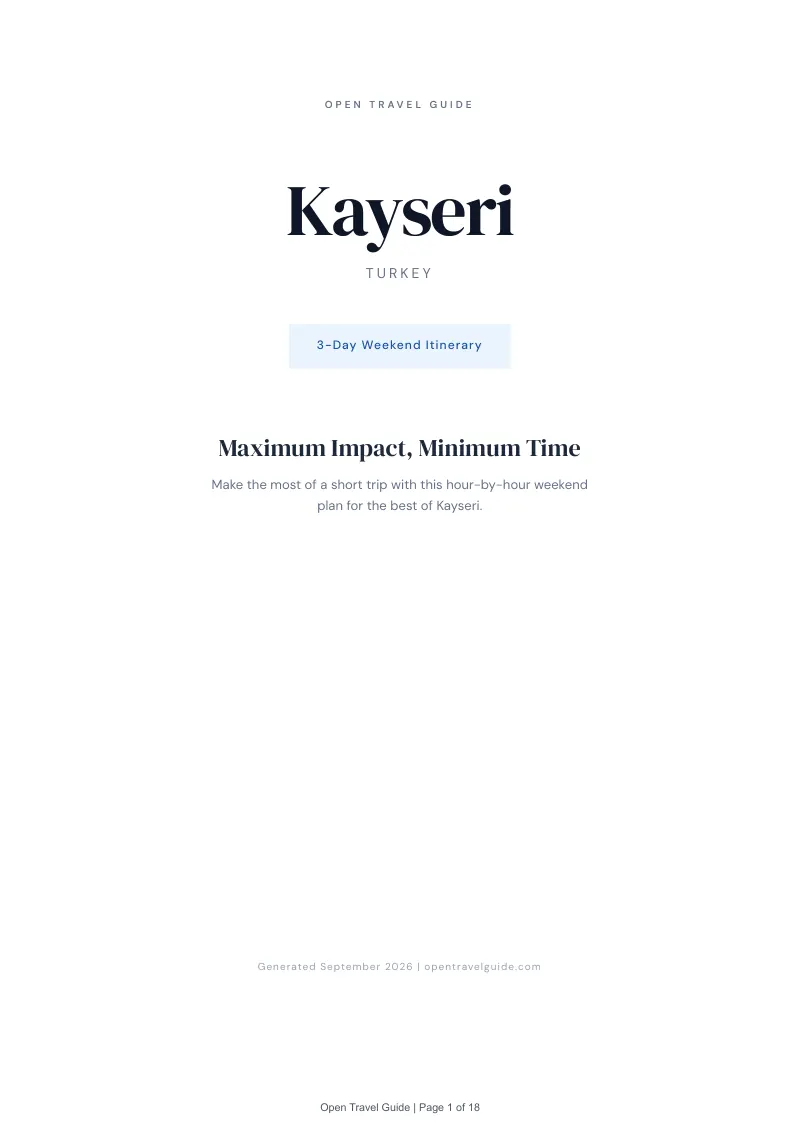 Kayseri Complete Travel Bundle: 3-day itinerary · Cover
