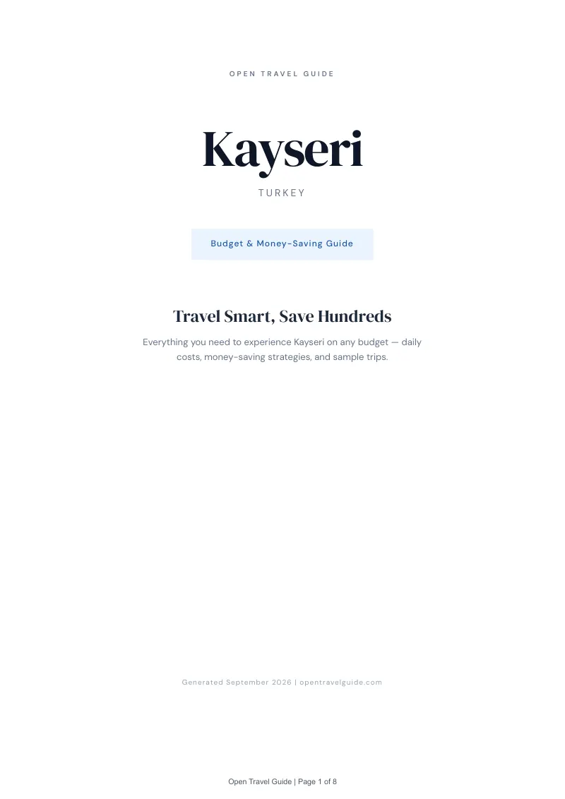 Kayseri Complete Travel Bundle: Budget guide · Cover