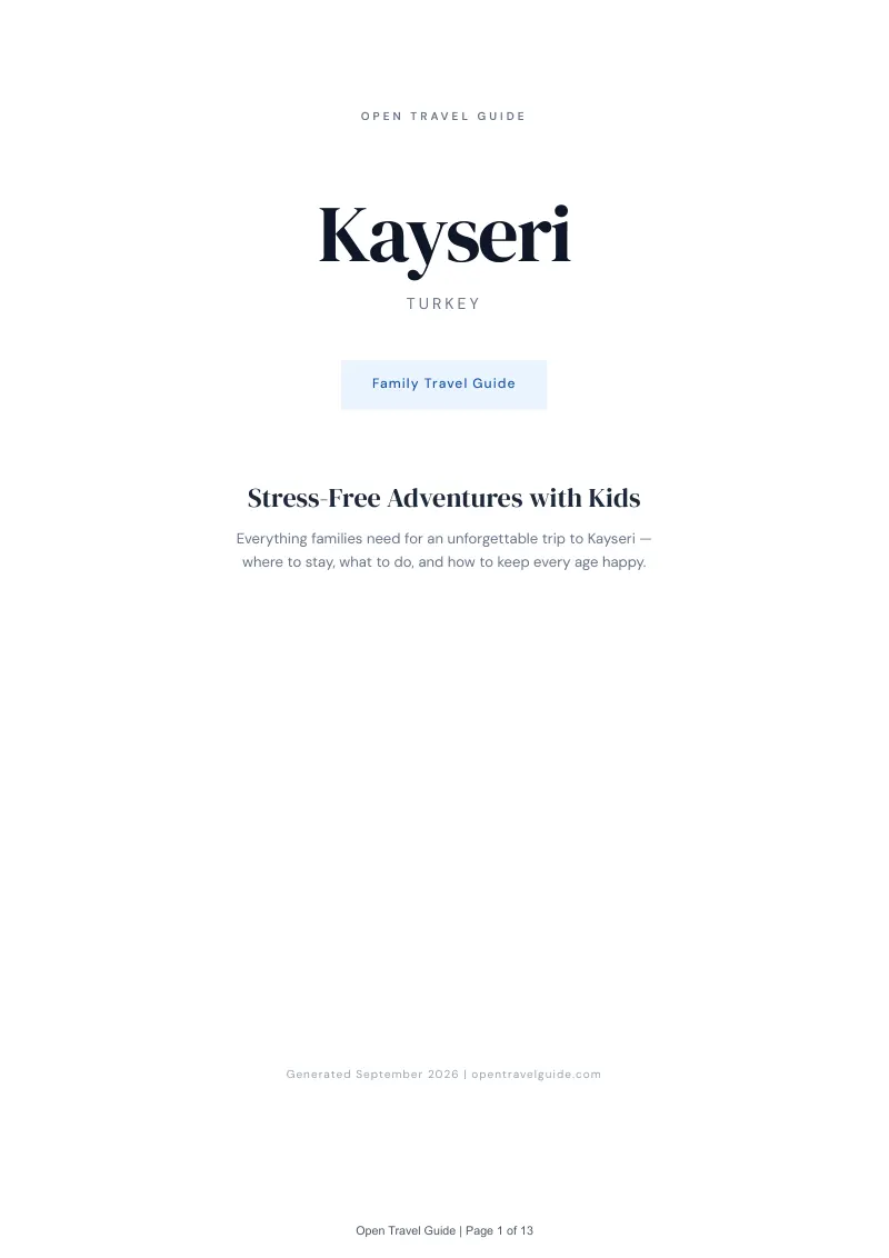 Kayseri Complete Travel Bundle: Family guide · Cover