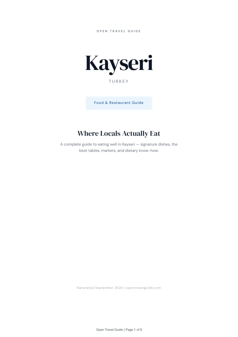 Kayseri Complete Travel Bundle: Food guide · Cover