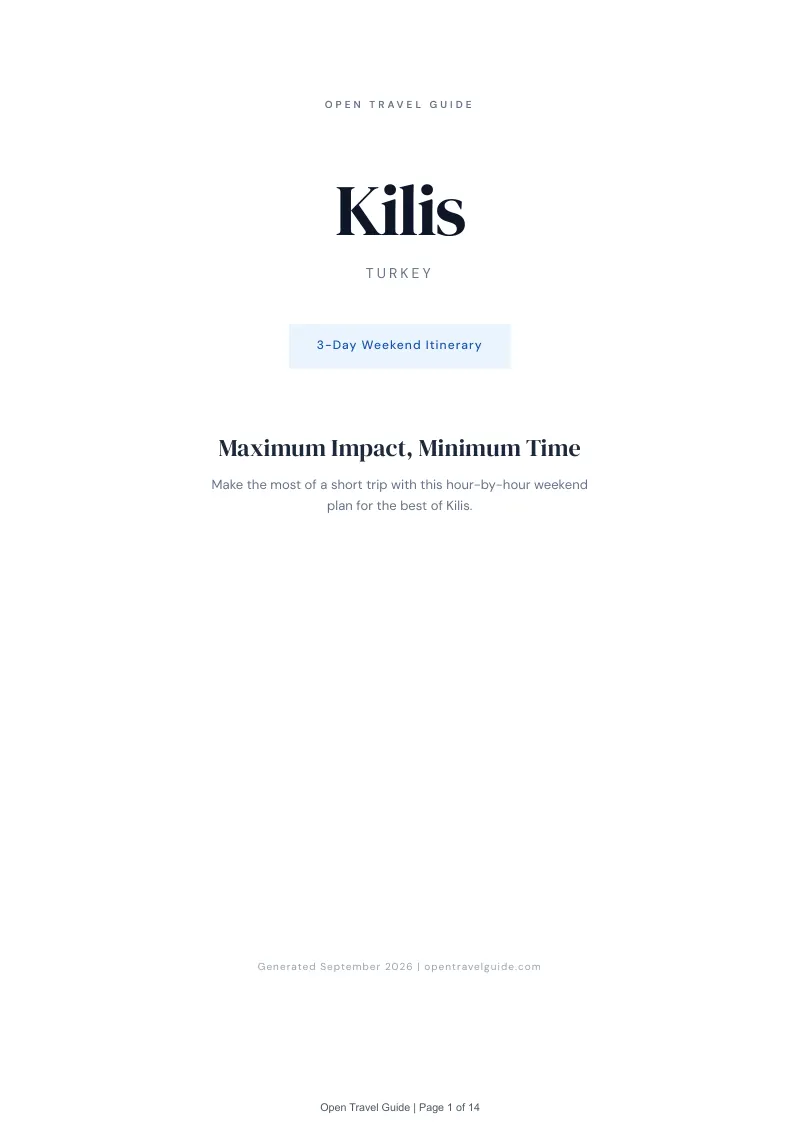 Kilis Complete Travel Bundle: 3-day itinerary · Cover