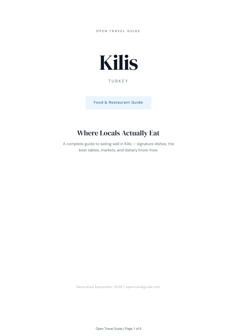 Kilis Complete Travel Bundle: Food guide · Cover