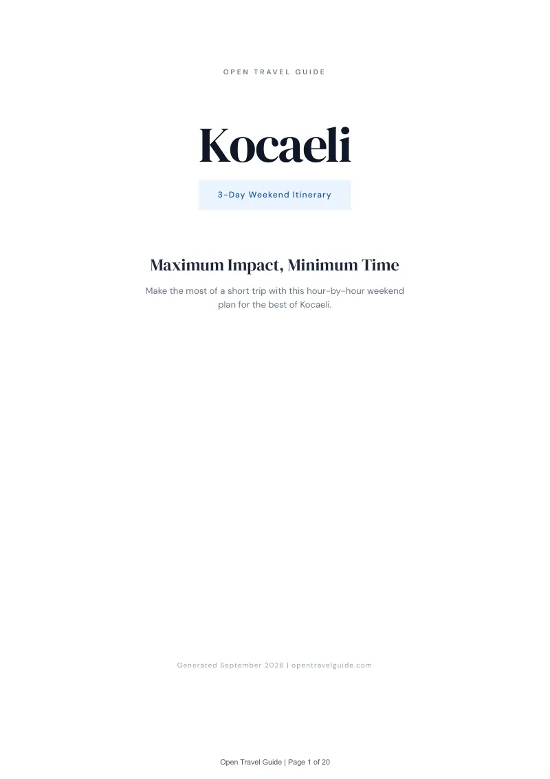 Kocaeli Complete Travel Bundle: 3-day itinerary · Cover