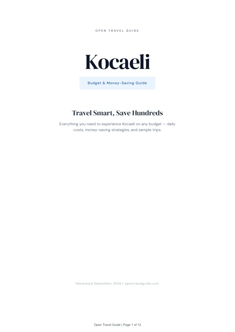 Kocaeli Complete Travel Bundle: Budget guide · Cover