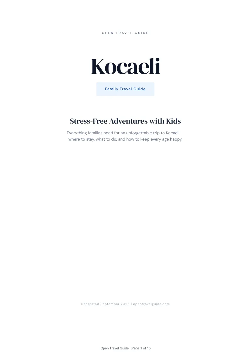 Kocaeli Complete Travel Bundle: Family guide · Cover