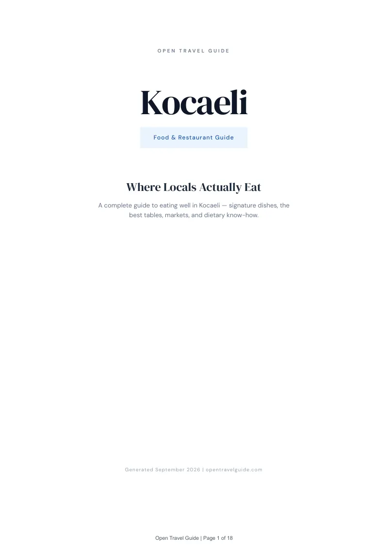 Kocaeli Complete Travel Bundle: Food guide · Cover