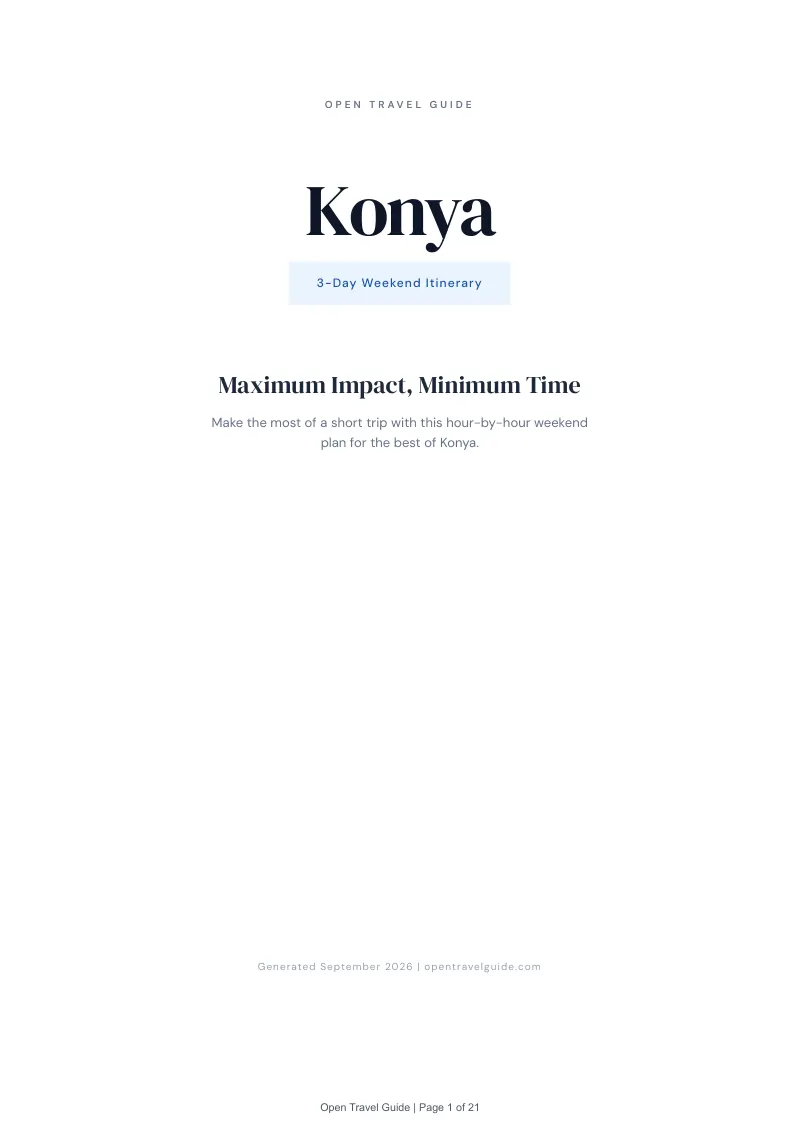 Konya Complete Travel Bundle: 3-day itinerary · Cover