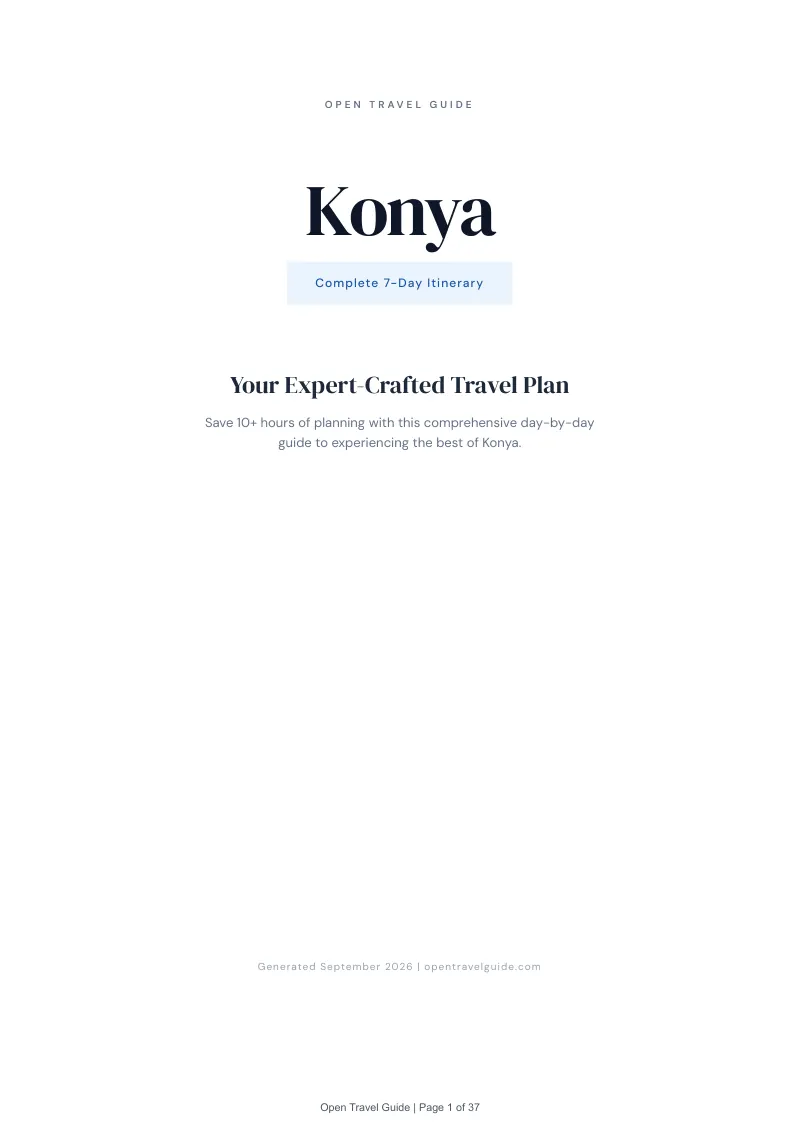 Konya Complete Travel Bundle: 7-day itinerary · Cover