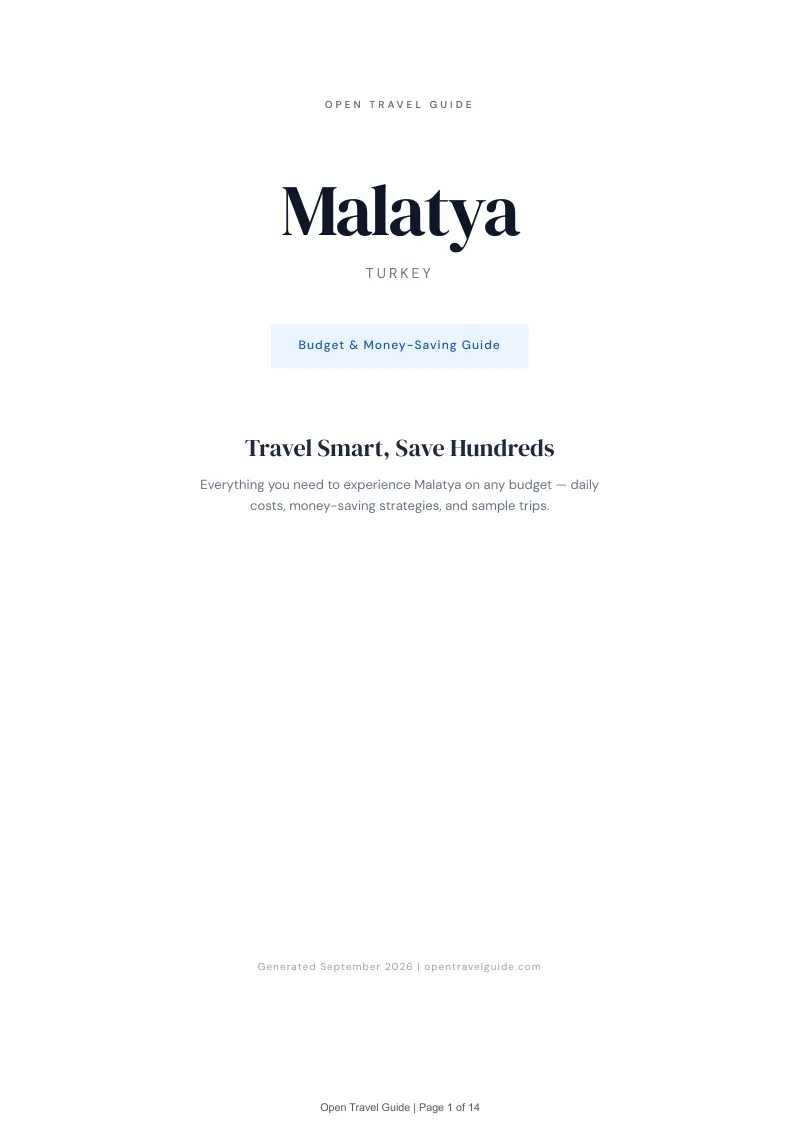 Malatya Complete Travel Bundle: Budget guide · Cover