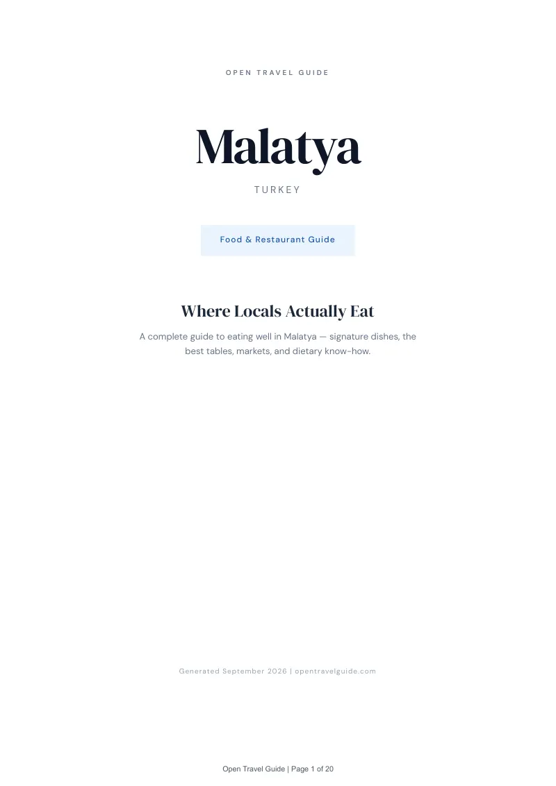 Malatya Complete Travel Bundle: Food guide · Cover