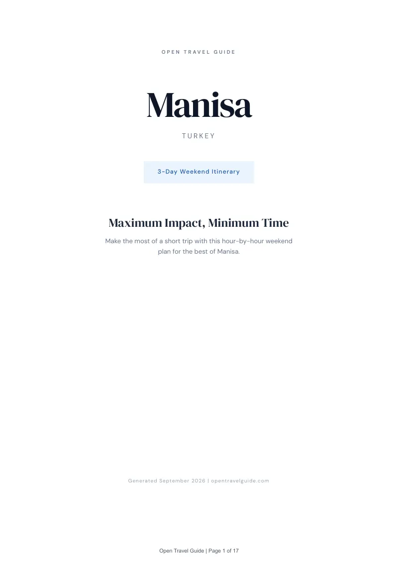 Manisa Complete Travel Bundle: 3-day itinerary · Cover