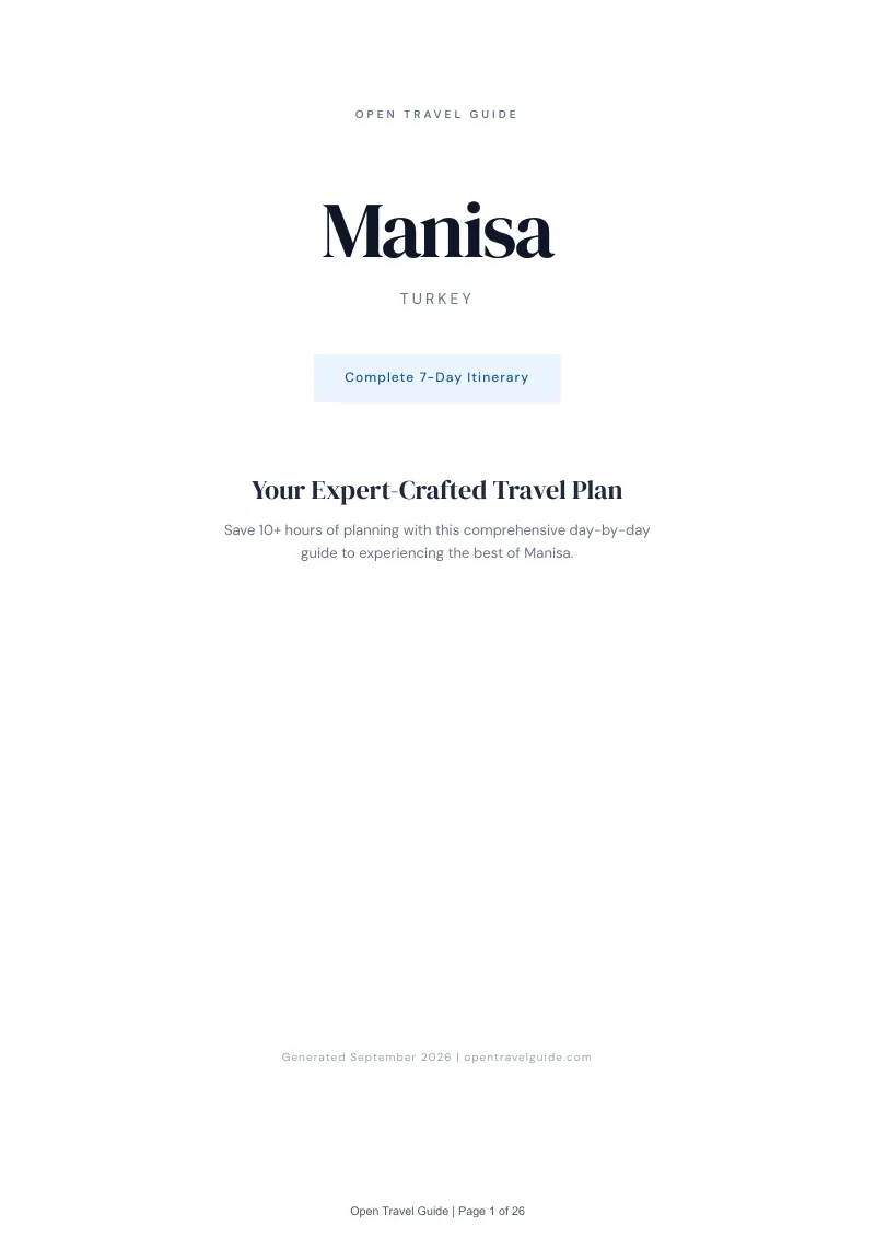 Manisa Complete Travel Bundle: 7-day itinerary · Cover