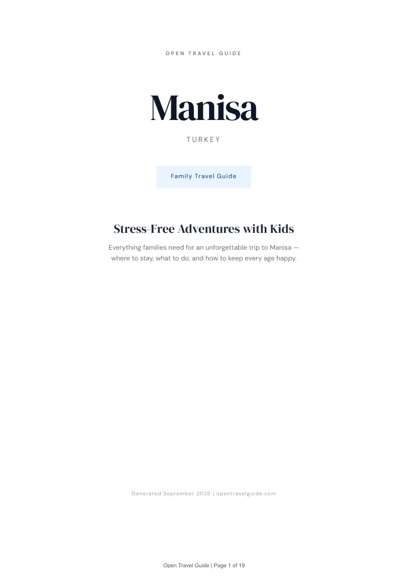 Manisa Complete Travel Bundle: Family guide · Cover