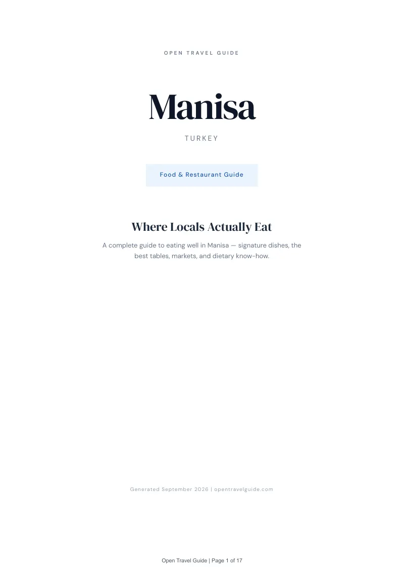 Manisa Complete Travel Bundle: Food guide · Cover
