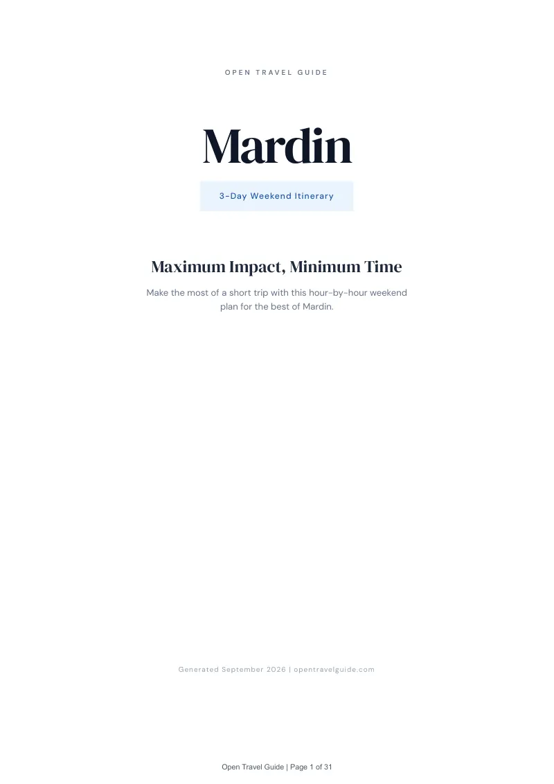 Mardin Complete Travel Bundle: 3-day itinerary · Cover