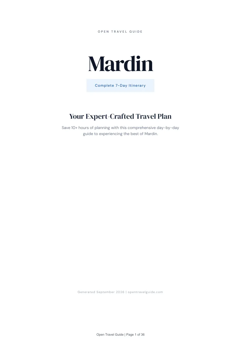 Mardin Complete Travel Bundle: 7-day itinerary · Cover