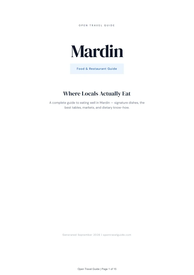 Mardin Complete Travel Bundle: Food guide · Cover