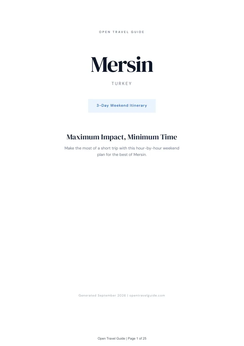 Mersin Complete Travel Bundle: 3-day itinerary · Cover