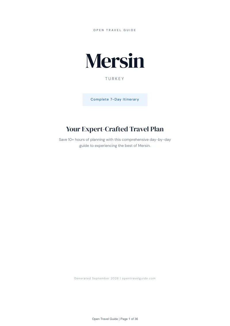 Mersin Complete Travel Bundle: 7-day itinerary · Cover