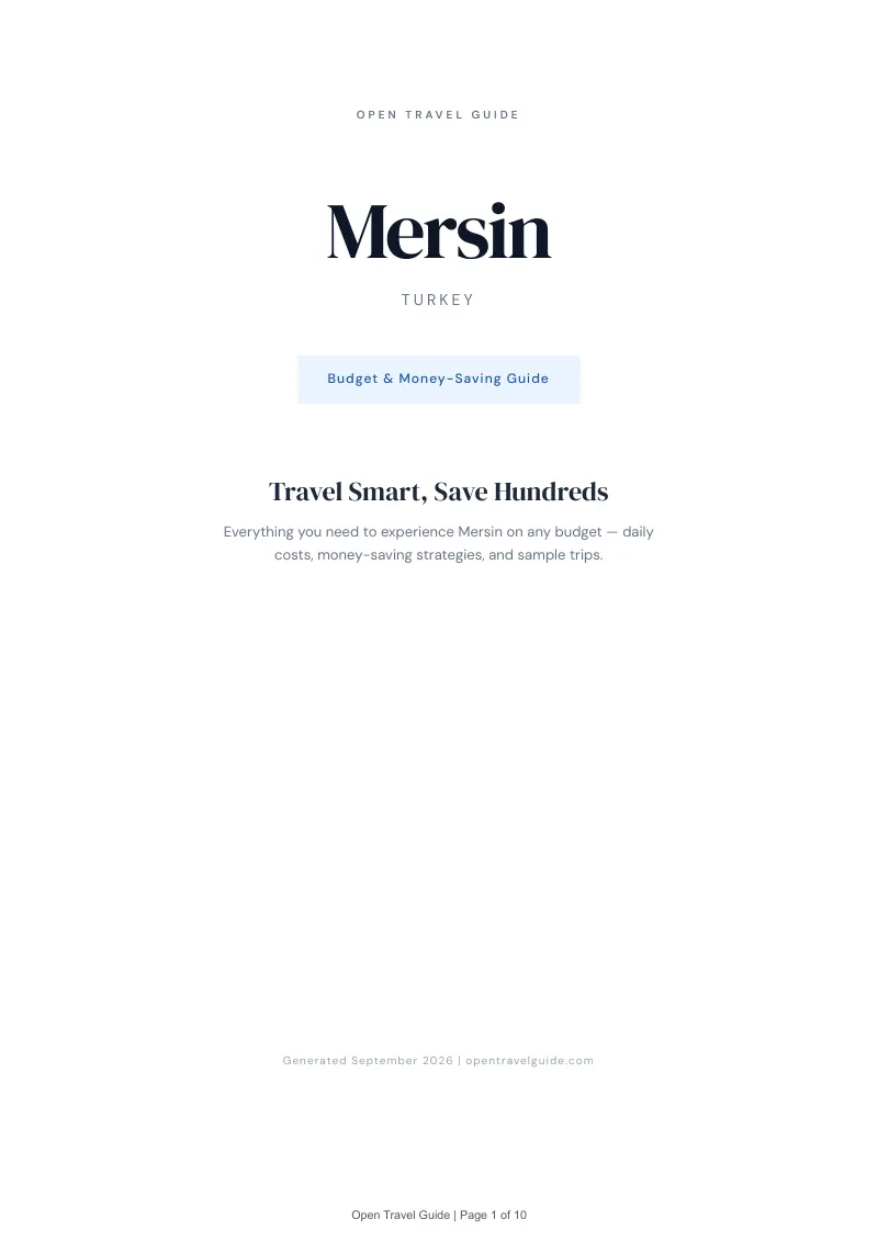 Mersin Complete Travel Bundle: Budget guide · Cover
