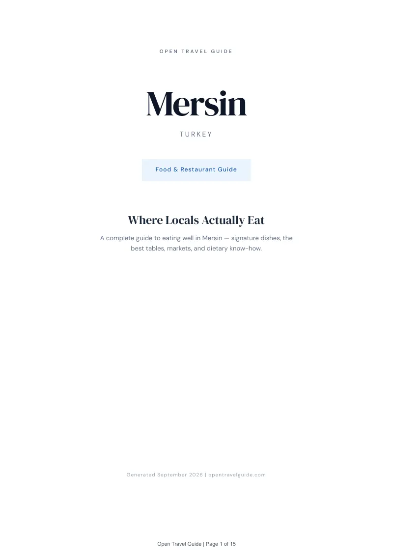 Mersin Complete Travel Bundle: Food guide · Cover