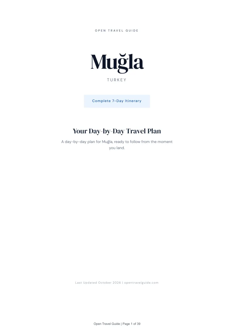 Muğla 7-Day Itinerary: Cover