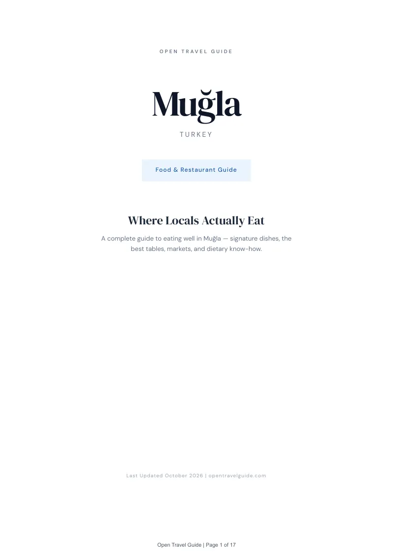 Muğla Food & Restaurant Guide: Cover