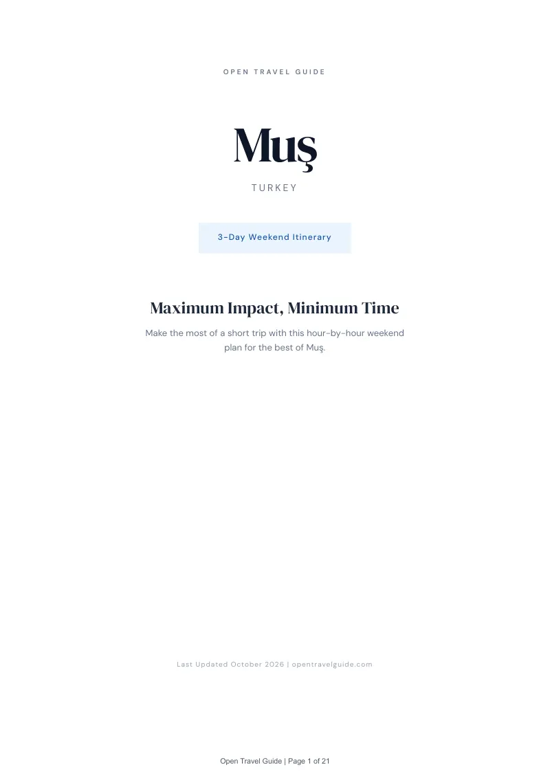 Muş 3-Day Weekend Itinerary: Cover