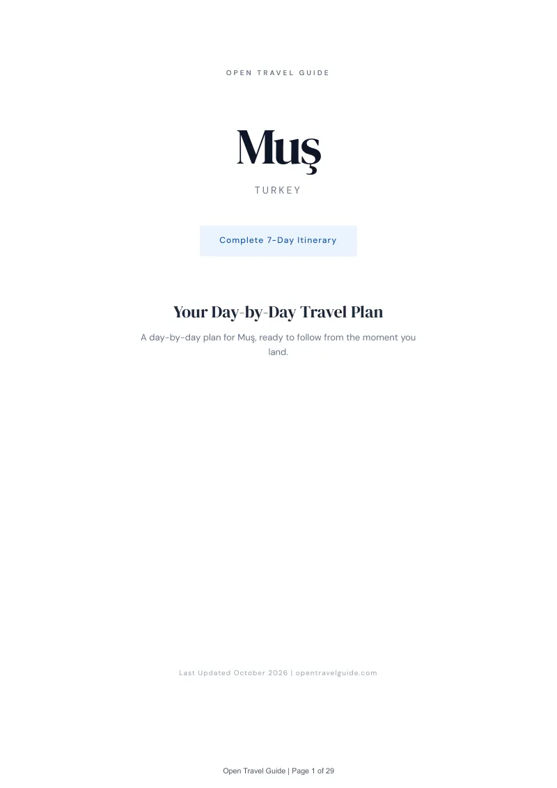 Muş 7-Day Itinerary: Cover